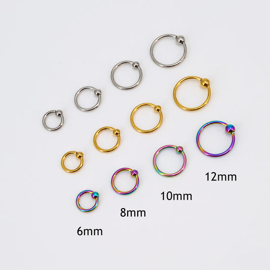 16G Surgical Steel Clicker Hoop, Daith Hoop