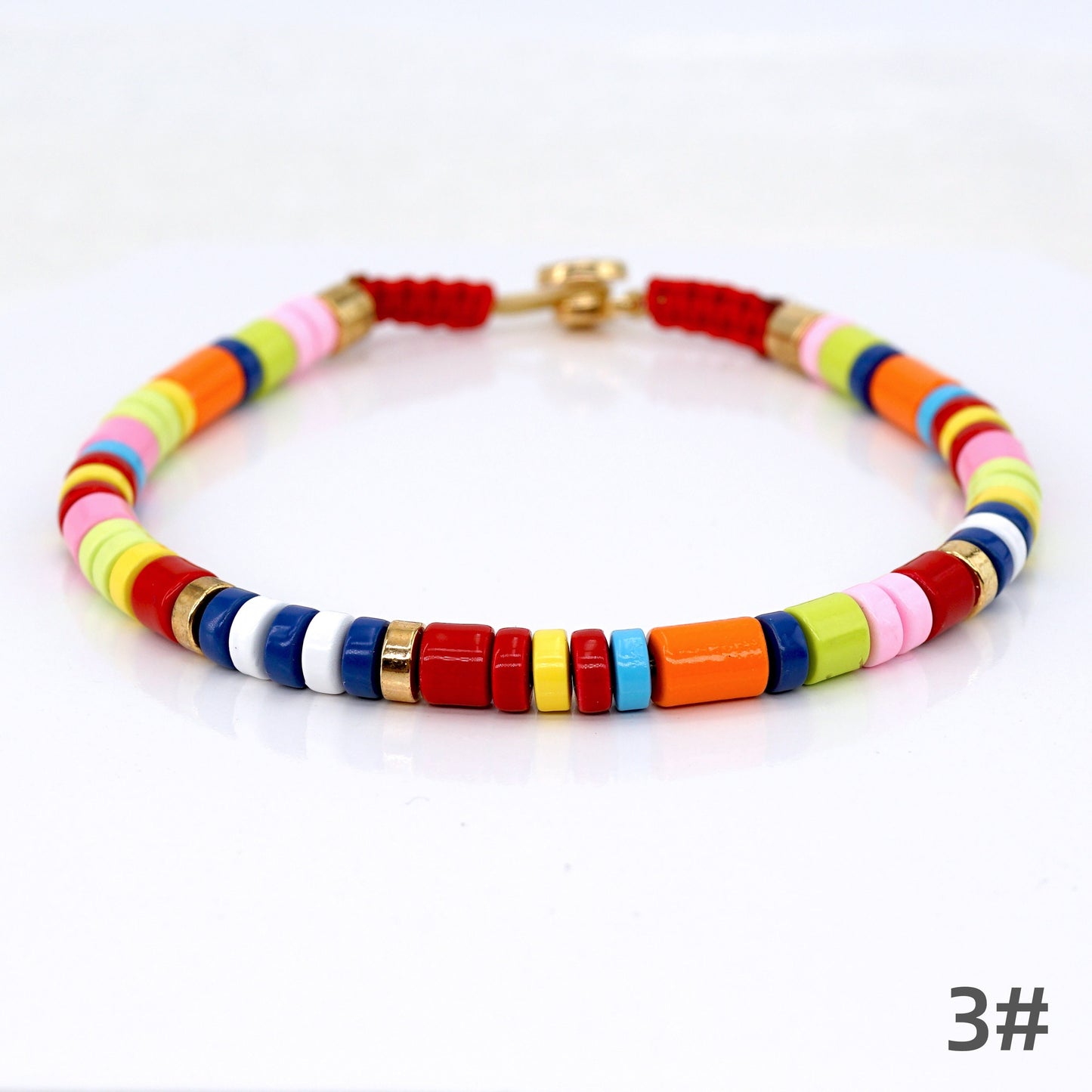 Summer Boho Enamel Tile Bead Bracelets