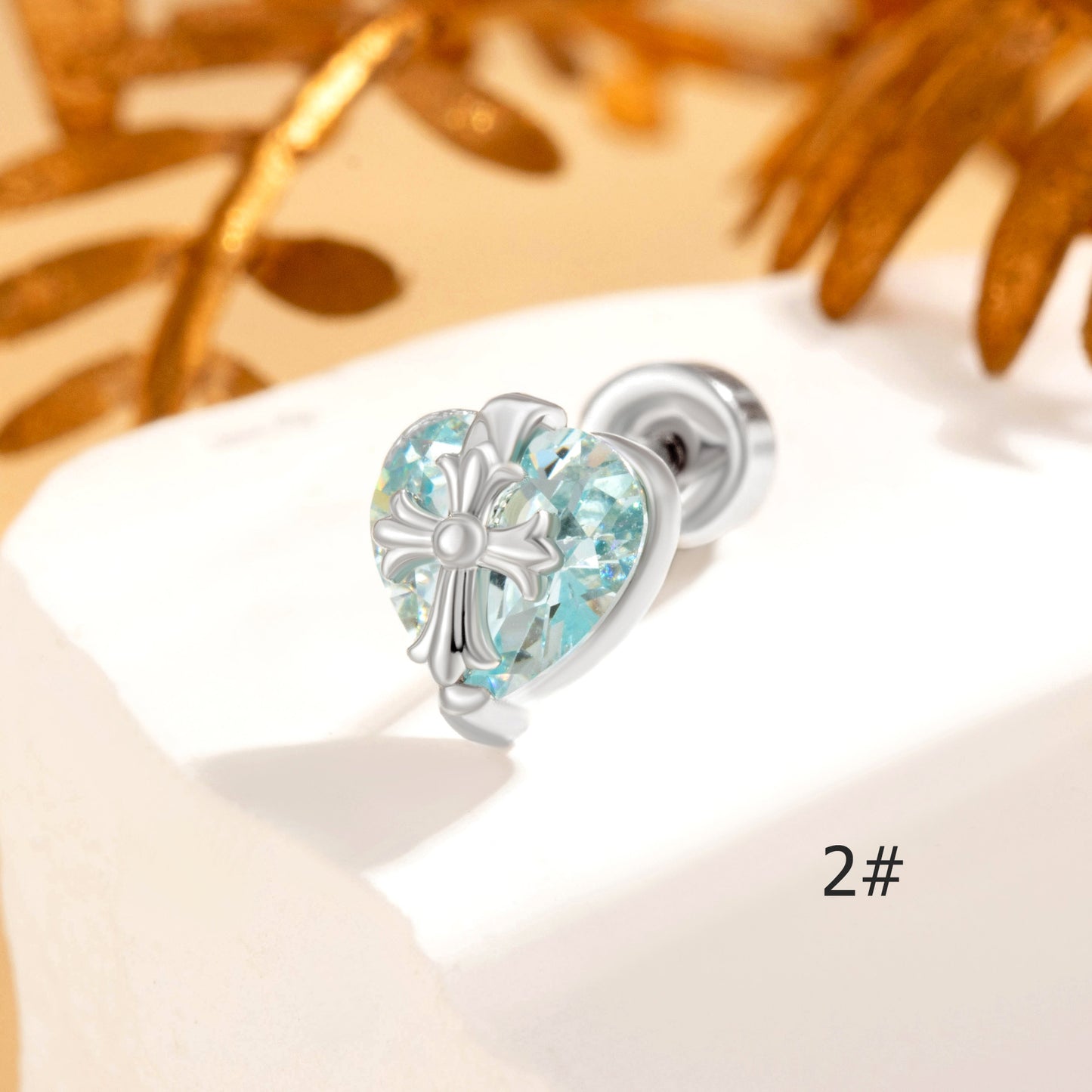 20G Cross Love Cartilage Stud Earrings  Screw Back Piercing