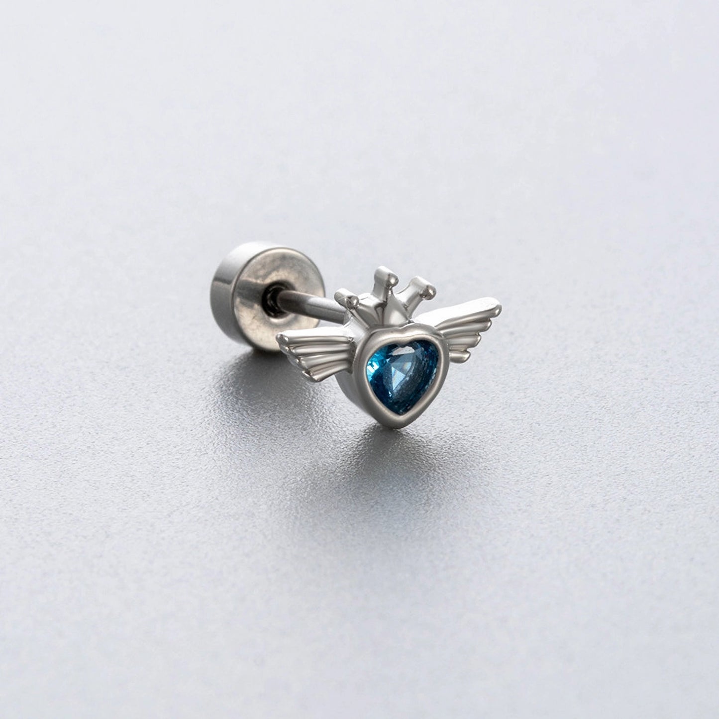 Dainty Blue Cz Stud Earrings, 20G Cartilage Helxi Tragus Piercings