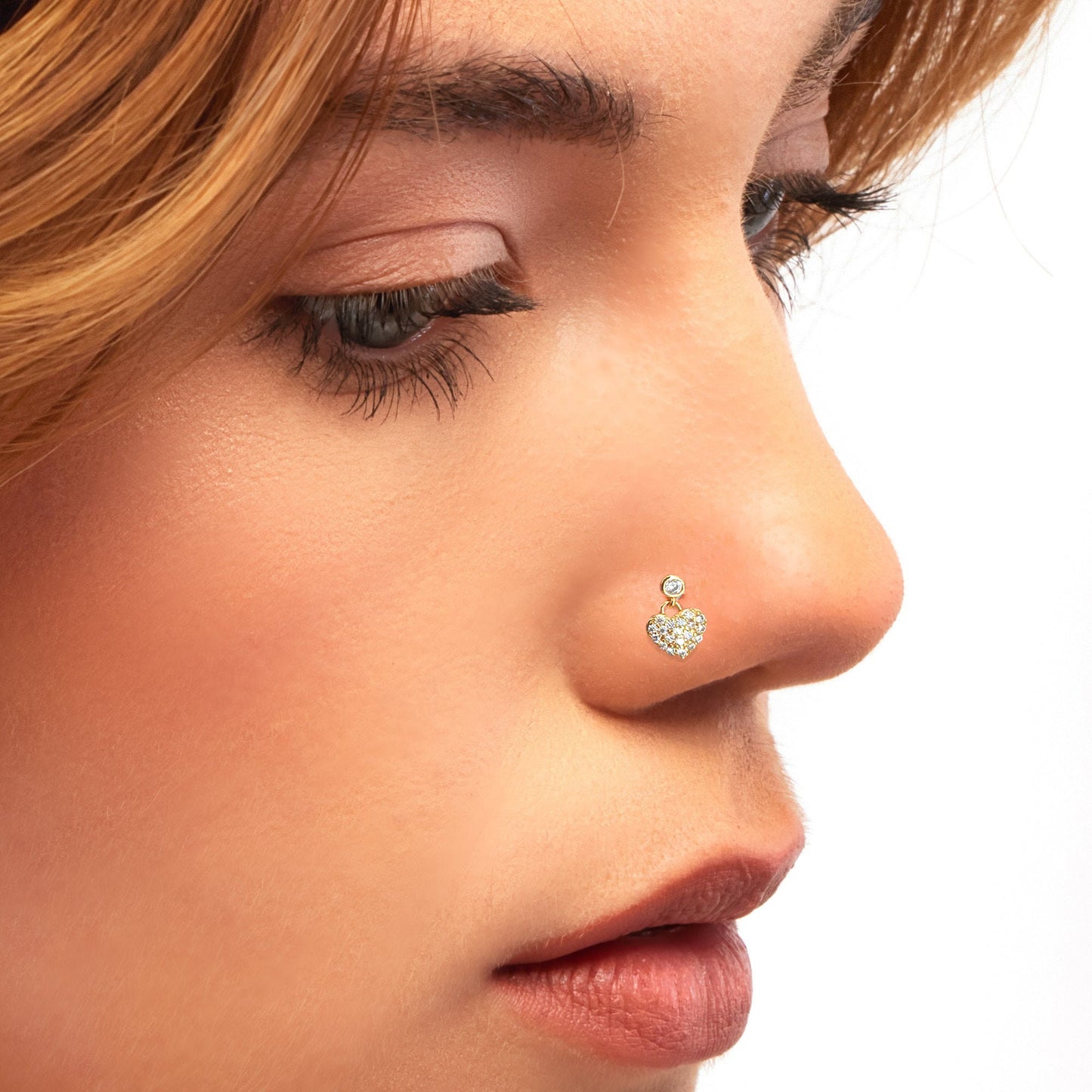 20G Statement CZ Dangling Nose Stud, Ear Piercing