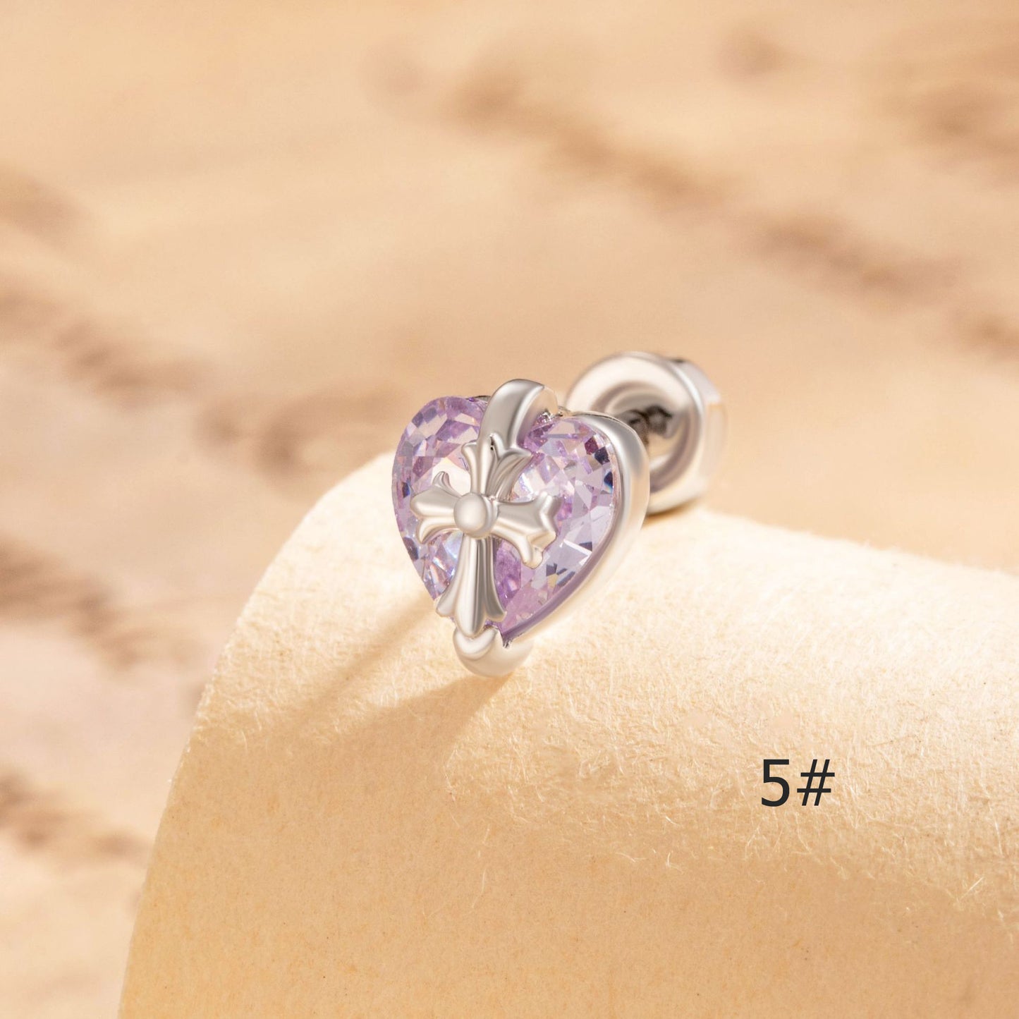 20G Cross Love Cartilage Stud Earrings  Screw Back Piercing
