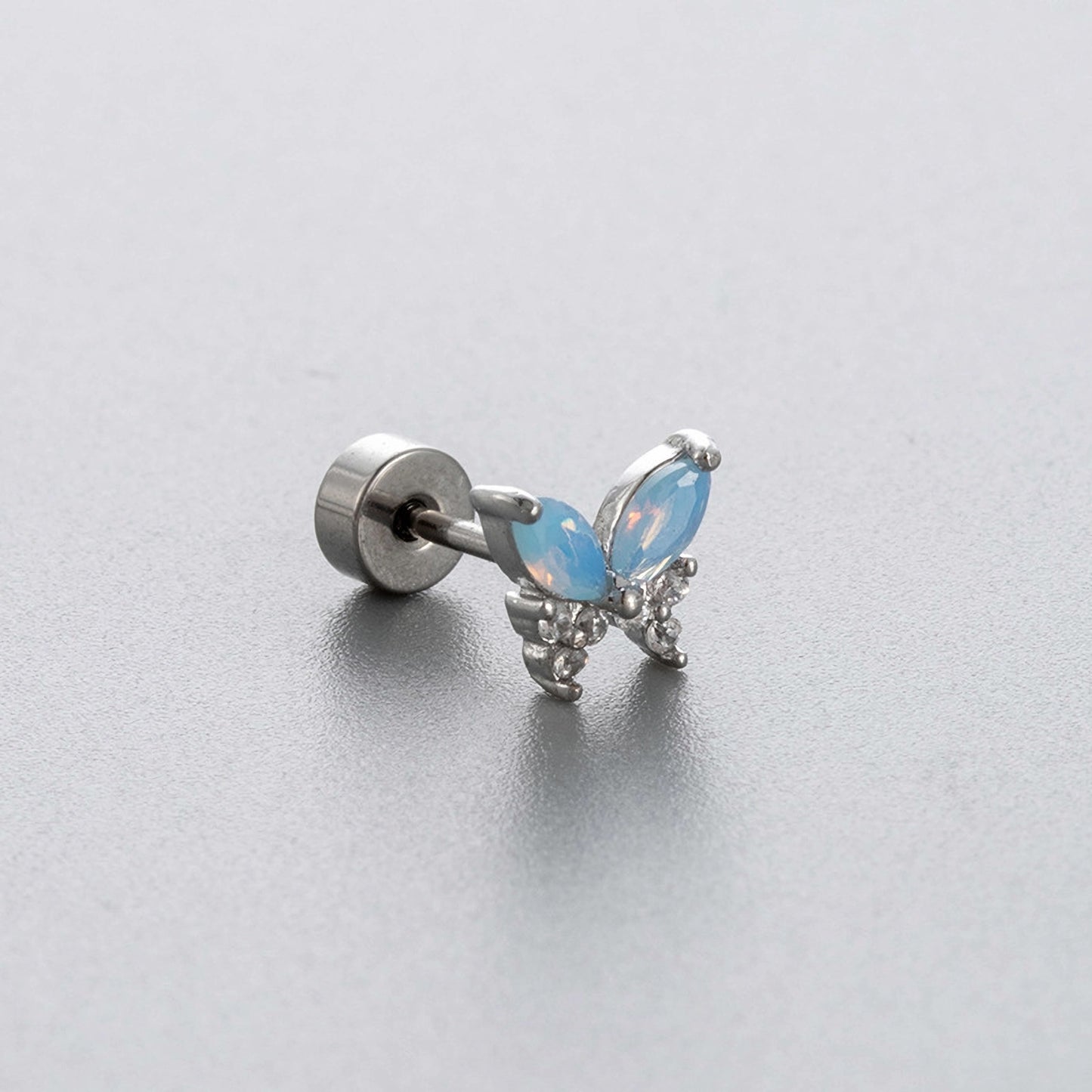 Dainty Blue Cz Stud Earrings, 20G Cartilage Helxi Tragus Piercings