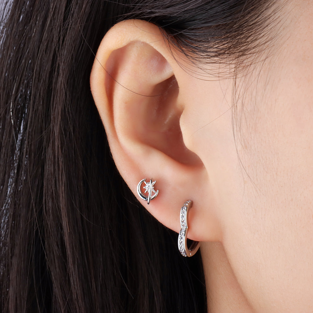 20G Cartilage Helix Piercing Studs, Screw Ball Back Earring