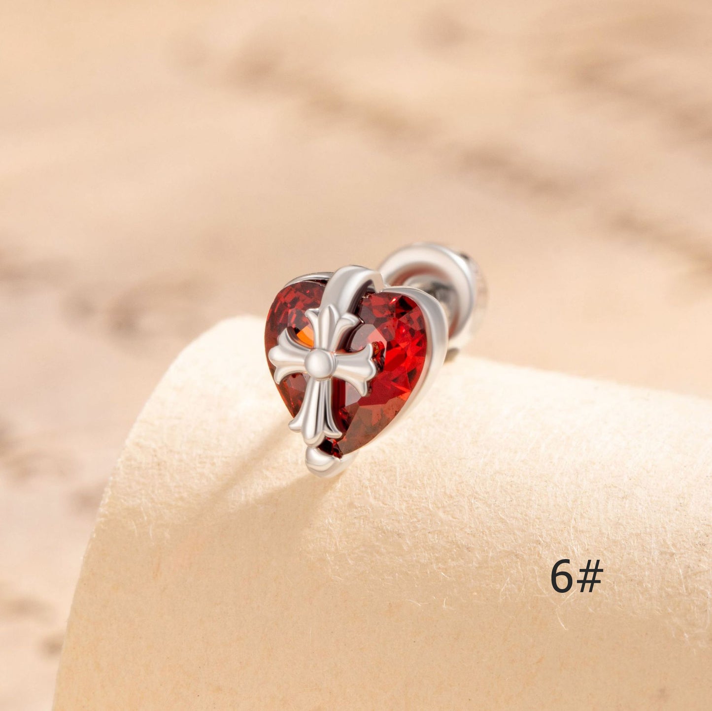 20G Cross Love Cartilage Stud Earrings  Screw Back Piercing