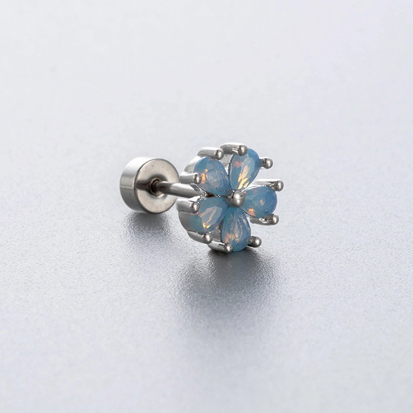 Dainty Blue Cz Stud Earrings, 20G Cartilage Helxi Tragus Piercings