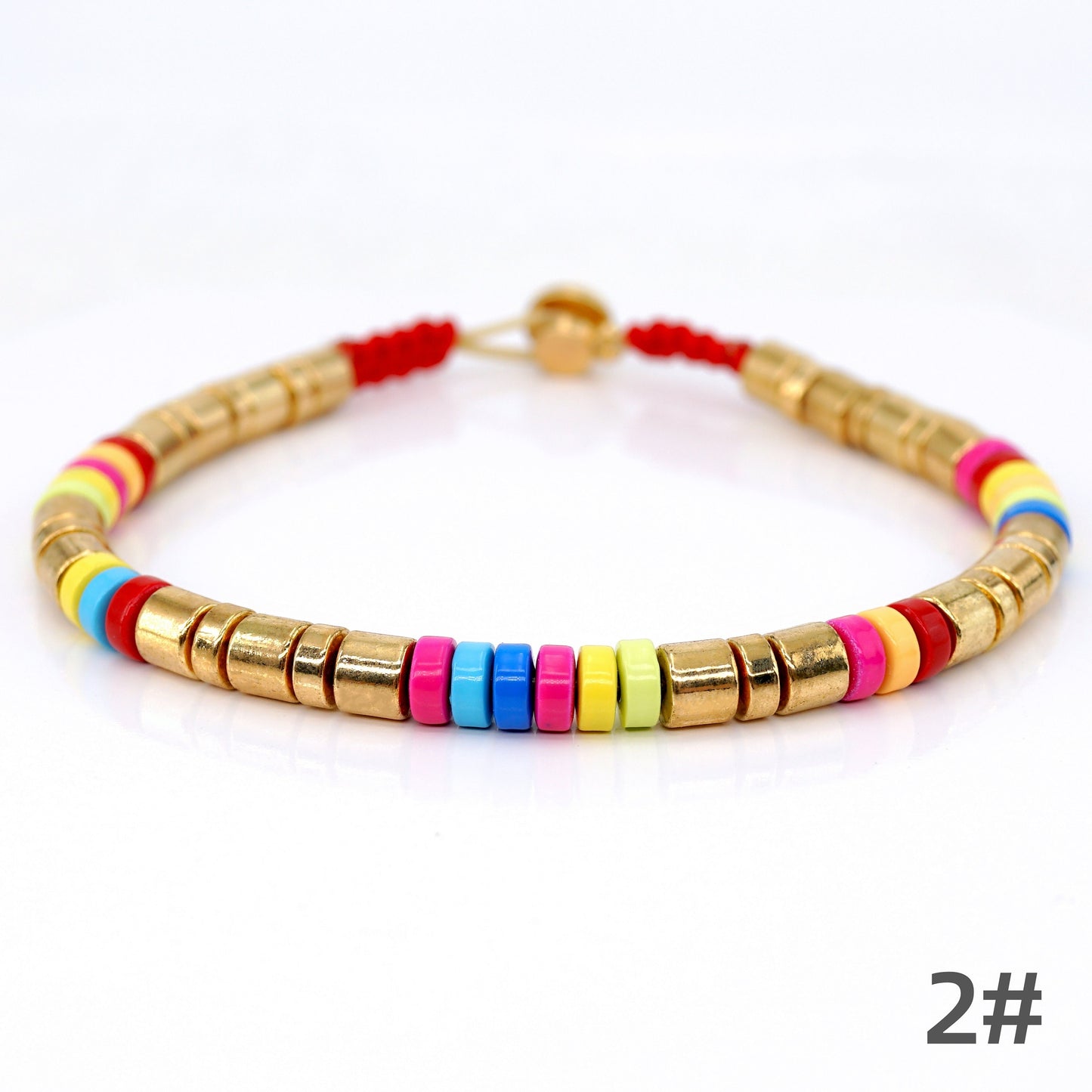 Summer Boho Enamel Tile Bead Bracelets