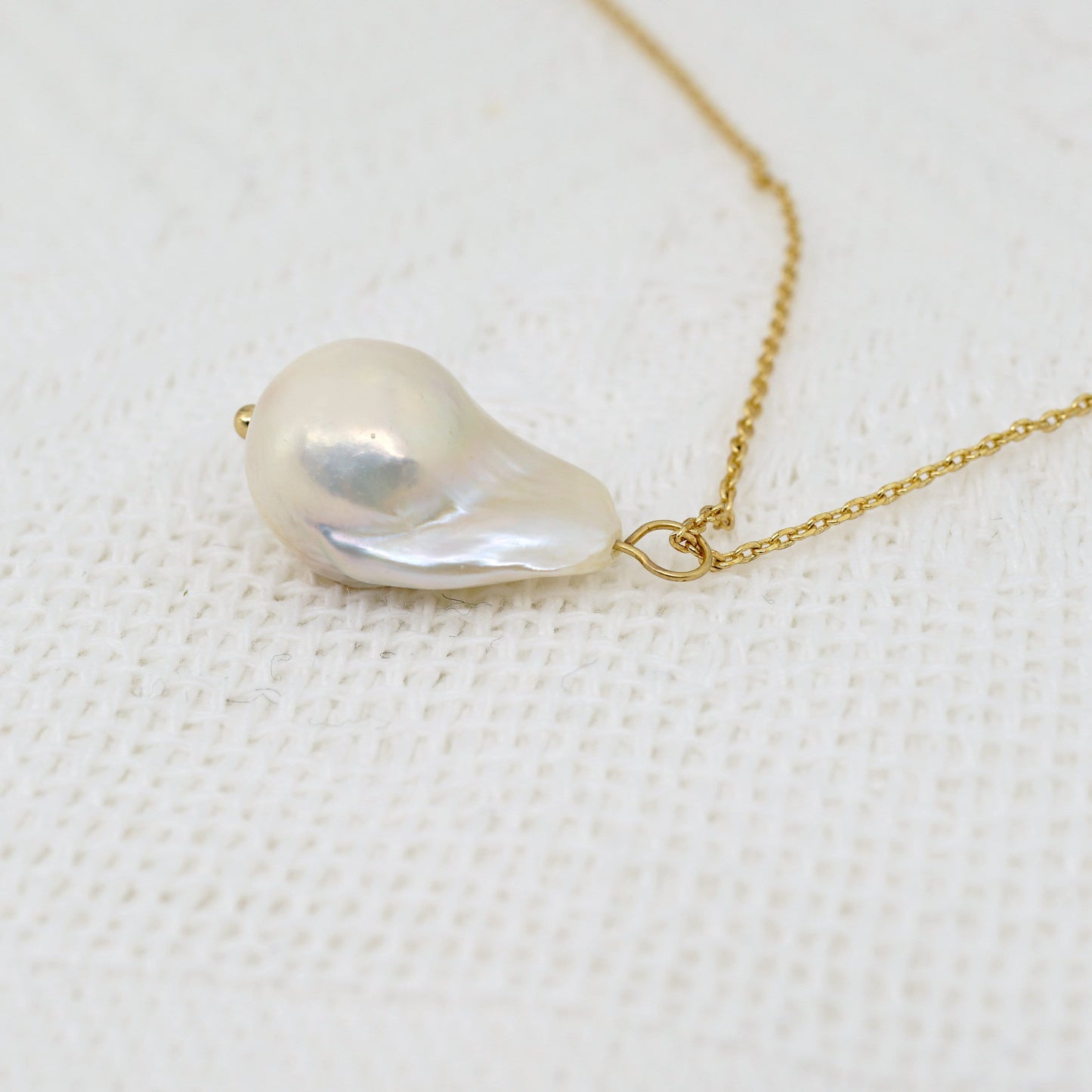 Natural White Baroque Freshwater Pearl Necklace