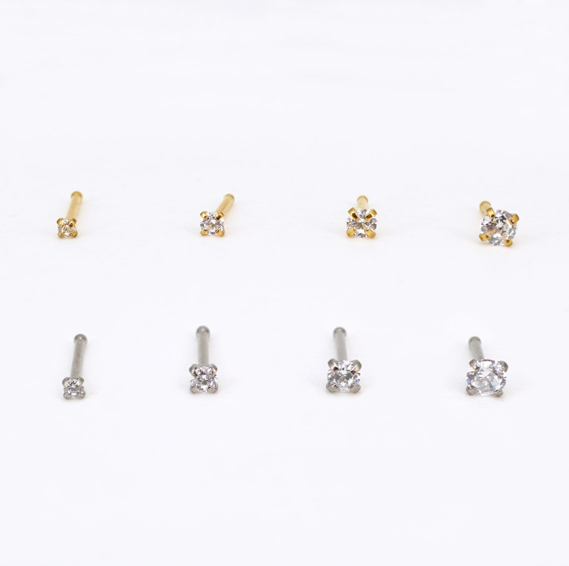 Tiny Diamond Nose Stud, 1.5mm/2mm/2.5mm/3mm CZ Nose Ring