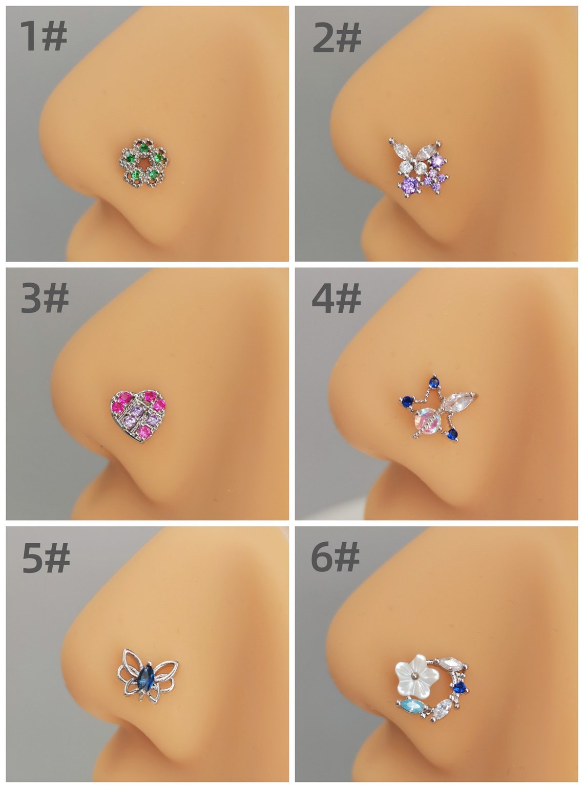 20G Statement CZ Nose Stud, Piercing Required