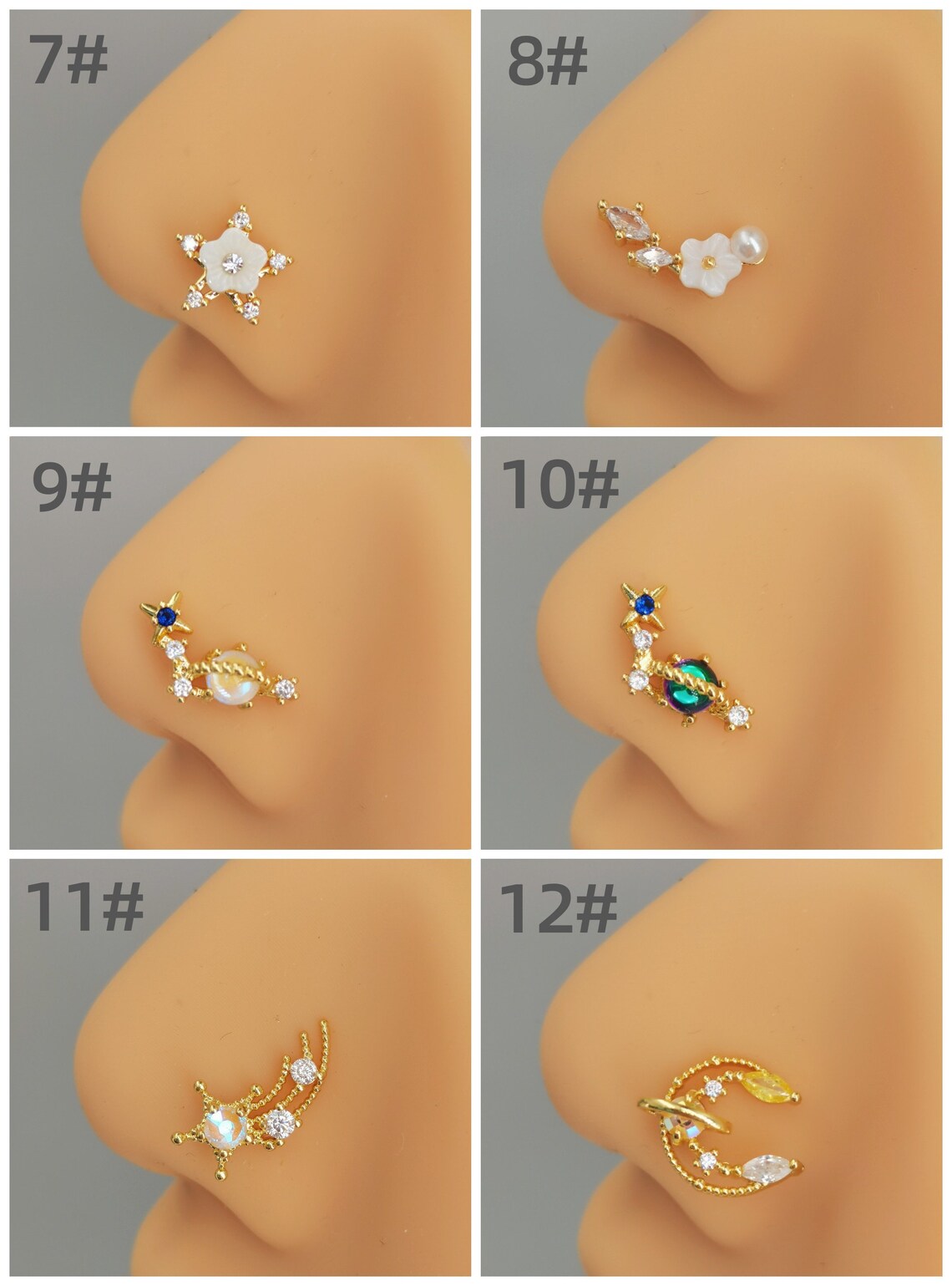 20G Statement CZ Nose Stud, Piercing Required