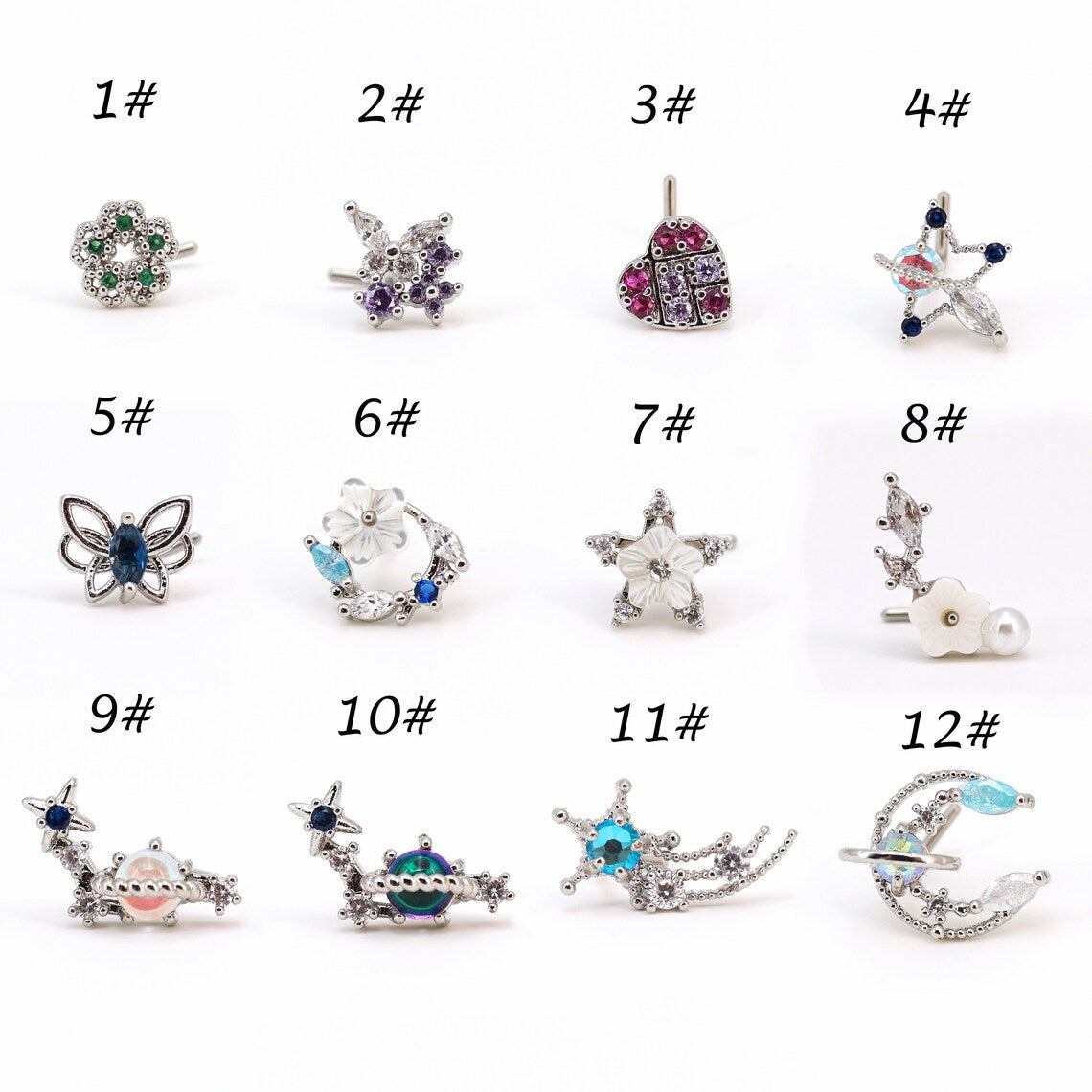 20G Statement CZ Nose Stud, Piercing Required