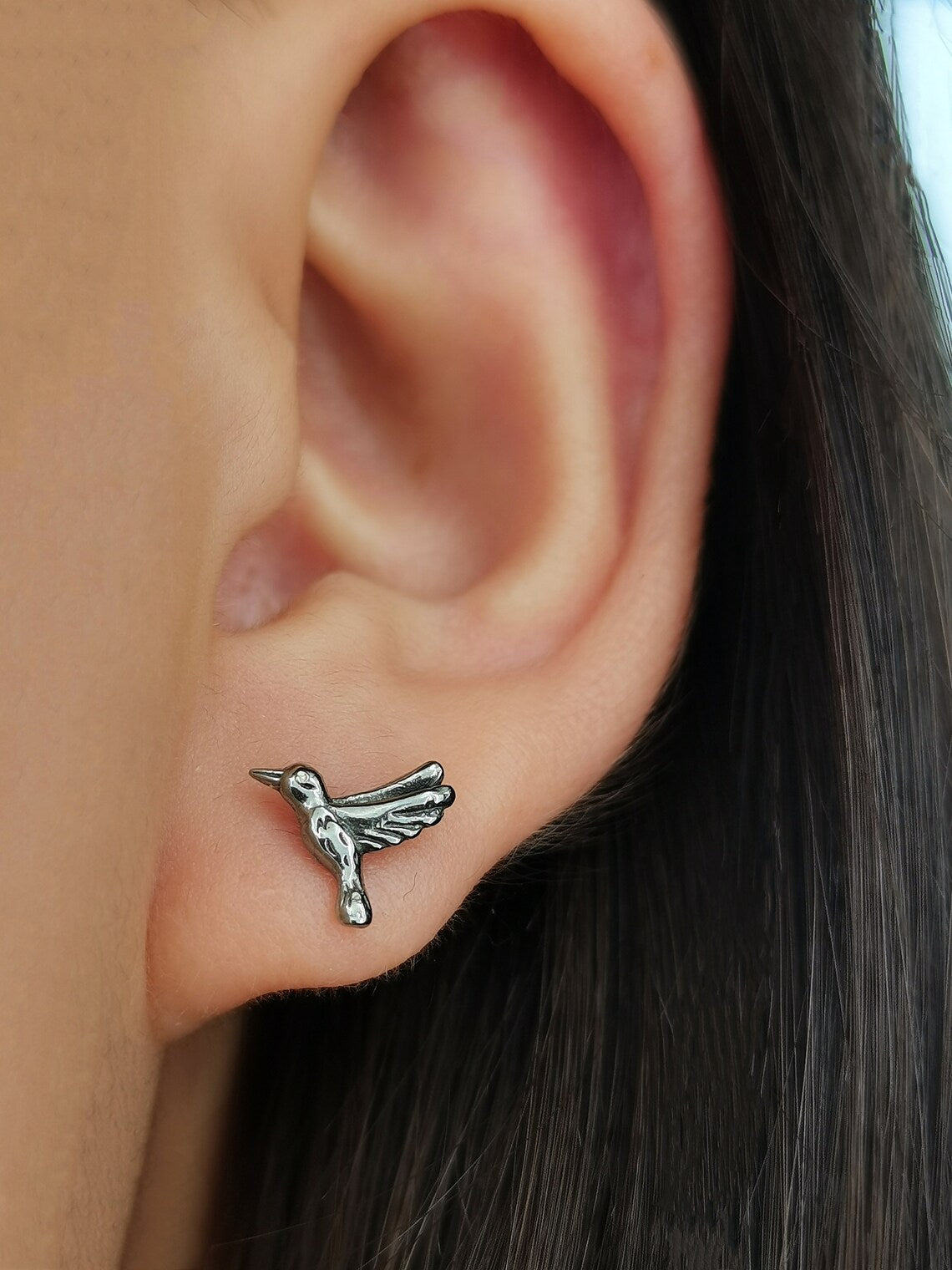 16G Bird Cartilage Stud Earring, Screw Ball Back