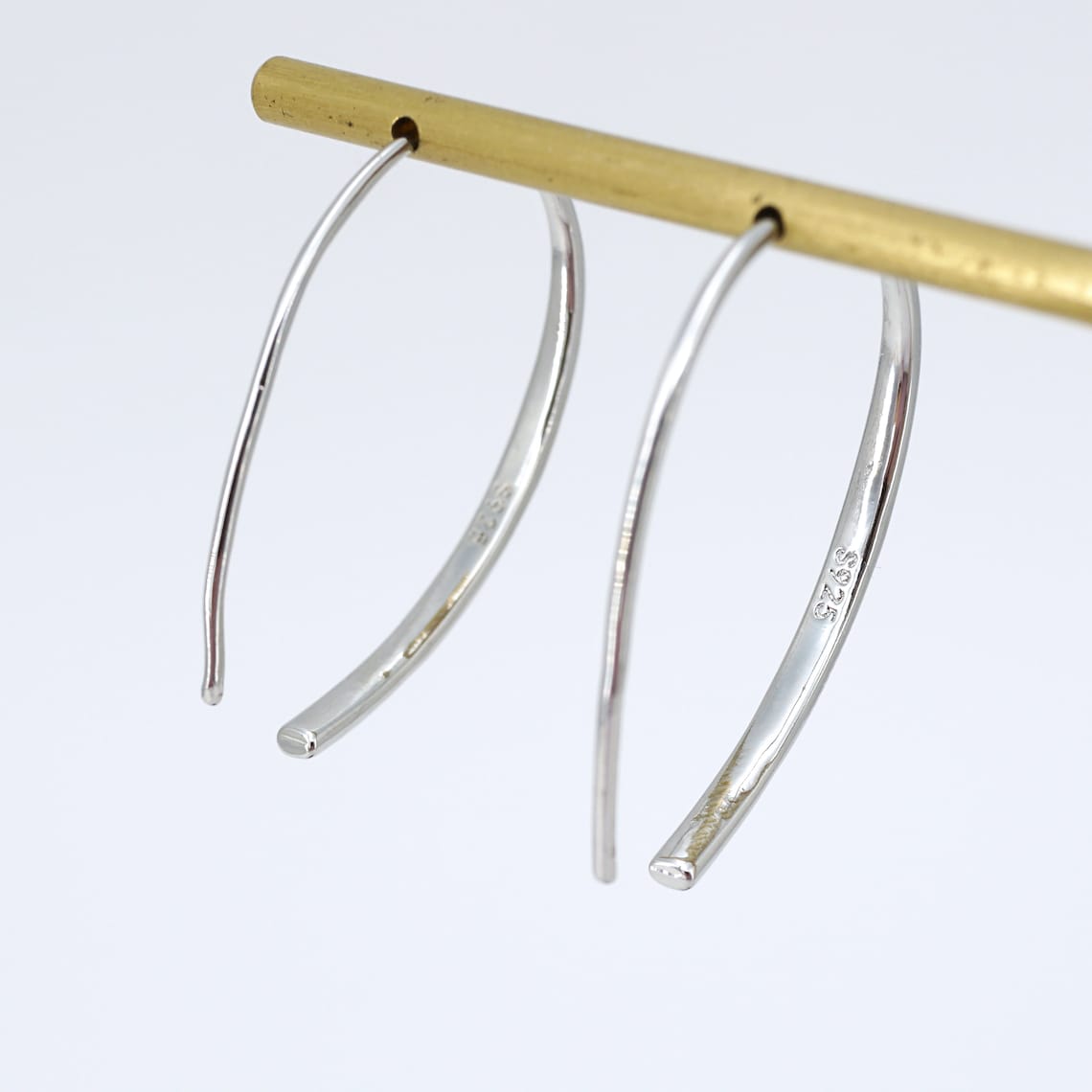 Arc Shape Open Hoop Threader Earrings