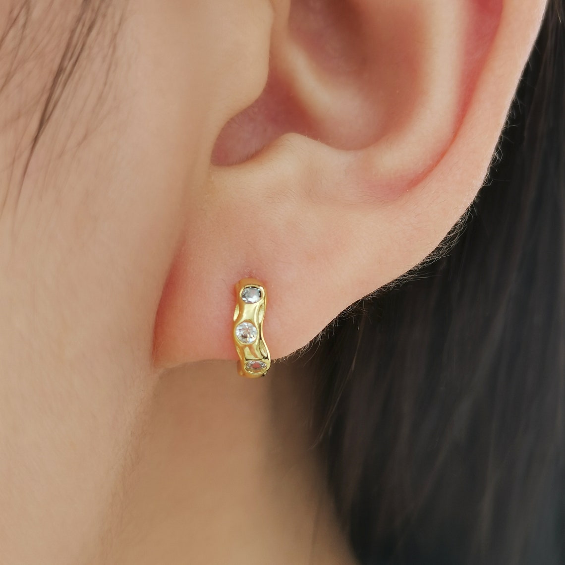 6mm Huggie Hoops, Tiny Hoop Earrings (A Pair)