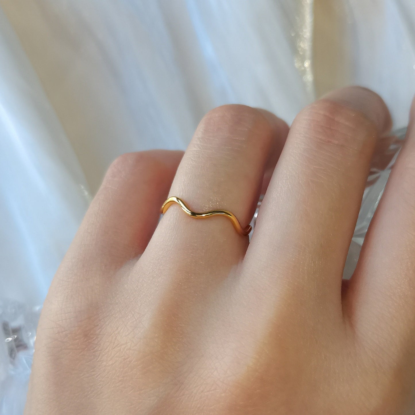 Dainty Curved Ring, Stacking Rings