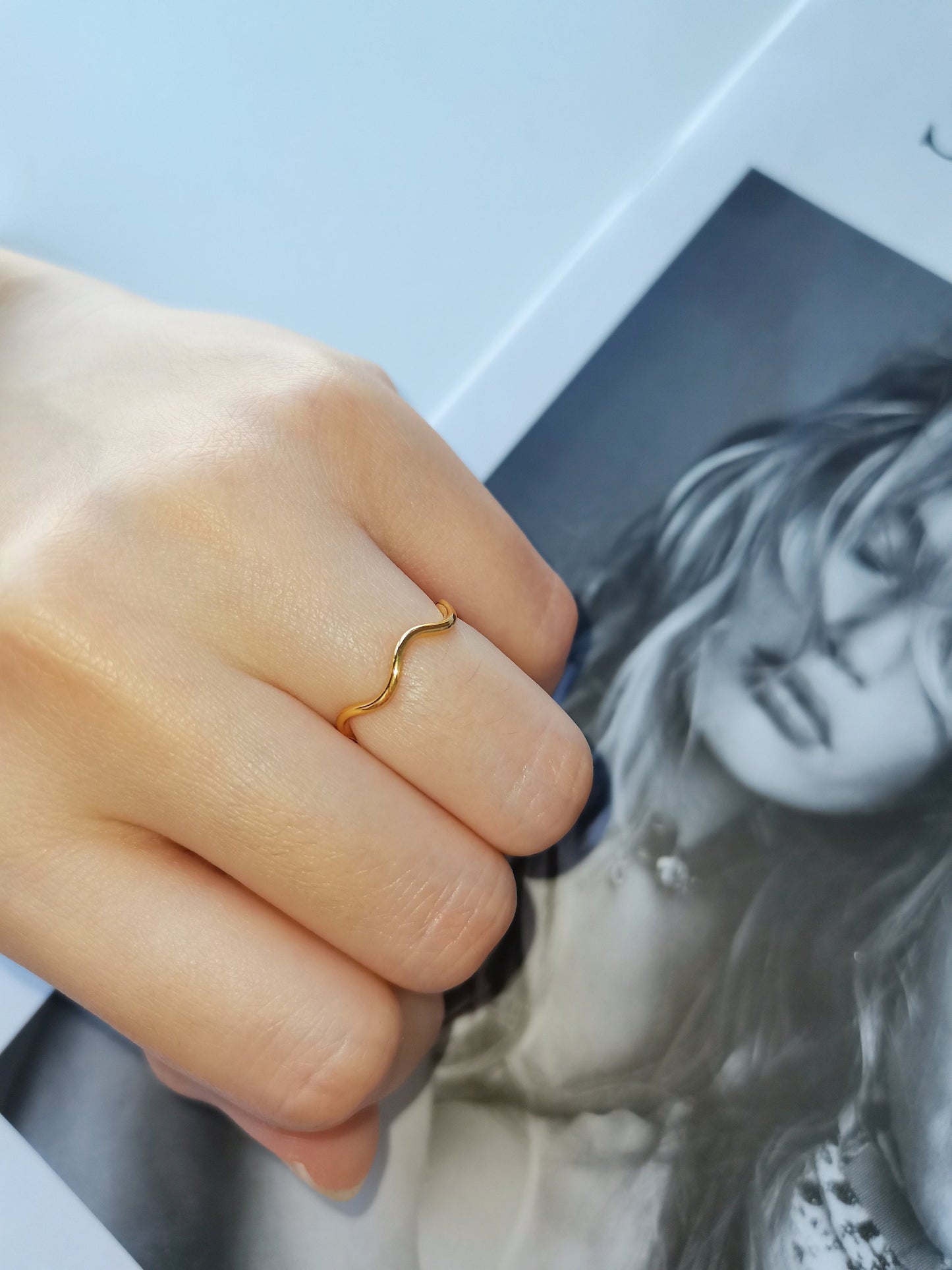 Dainty Curved Ring, Stacking Rings