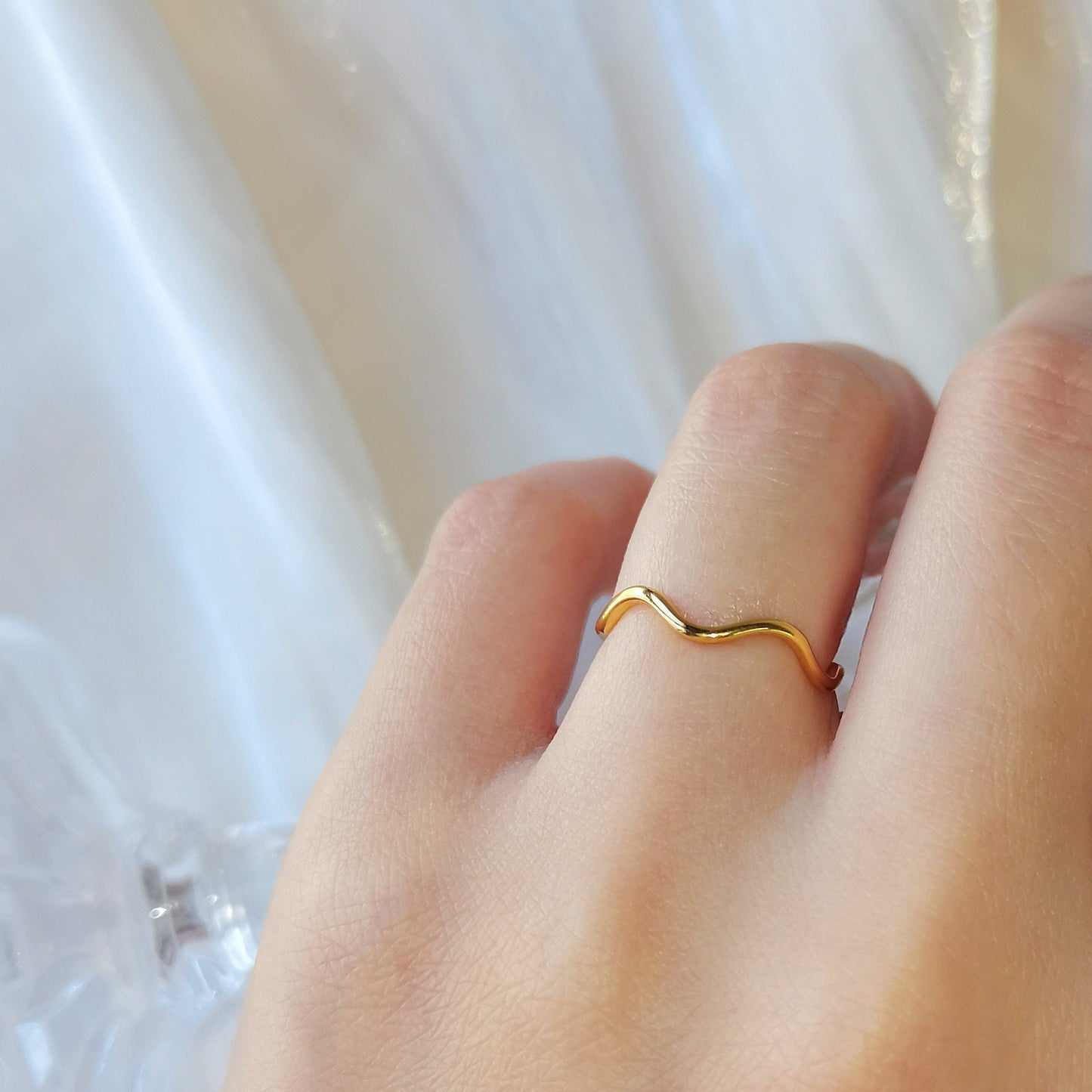 Dainty Curved Ring, Stacking Rings