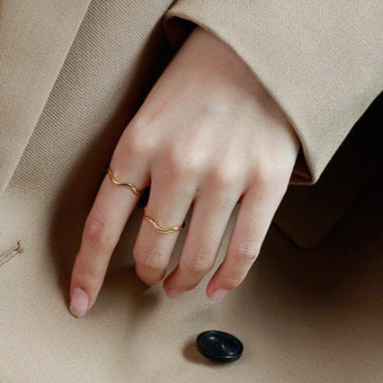 Dainty Curved Ring, Stacking Rings