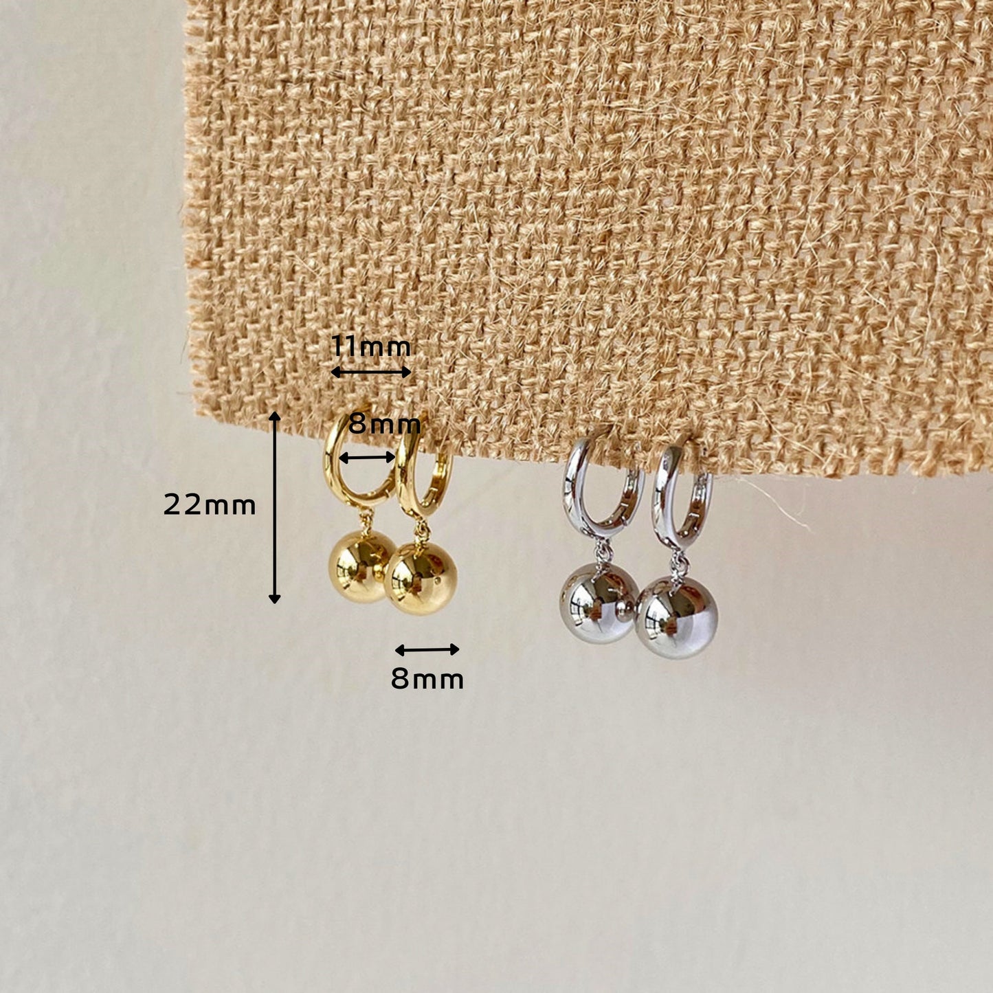 Gold/Silver Ball Dangle Drop Earrings