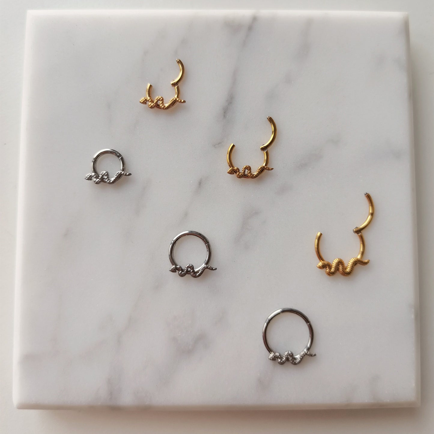 16G Snake Daith Earring Cartilage Hoop, Septum Ring