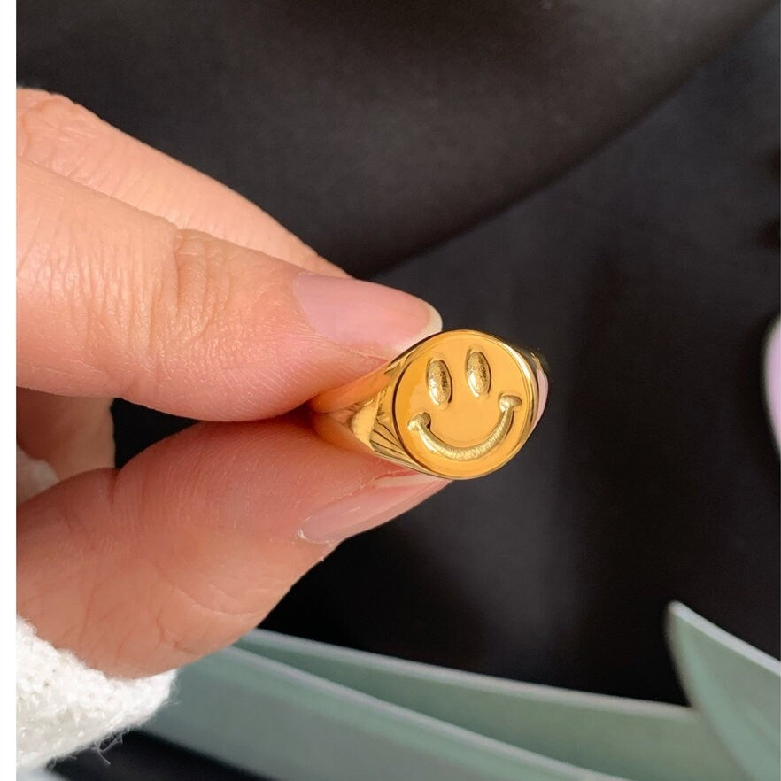 Smiley Face Ring, Happy Face Ring