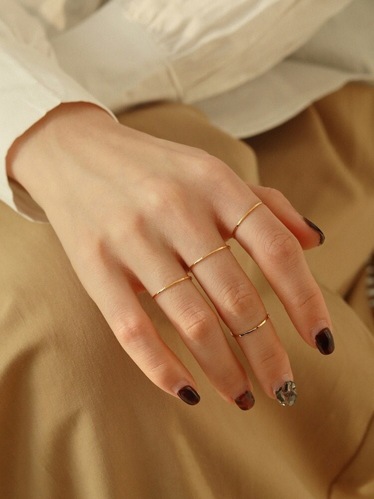 Ultra Thin Gold Ring, Stacking Rings