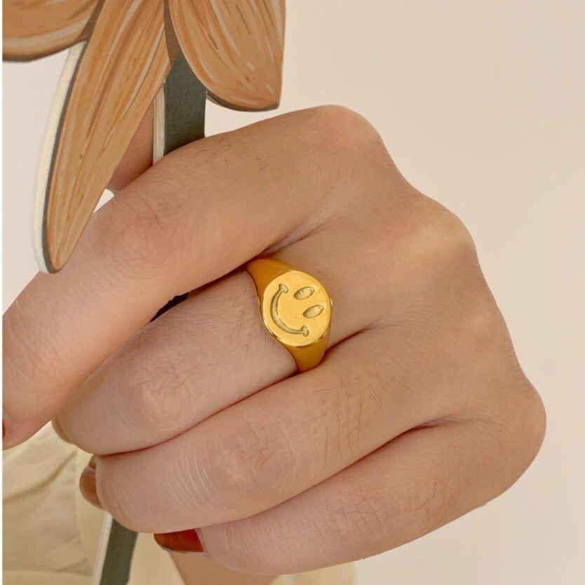 Smiley Face Ring, Happy Face Ring