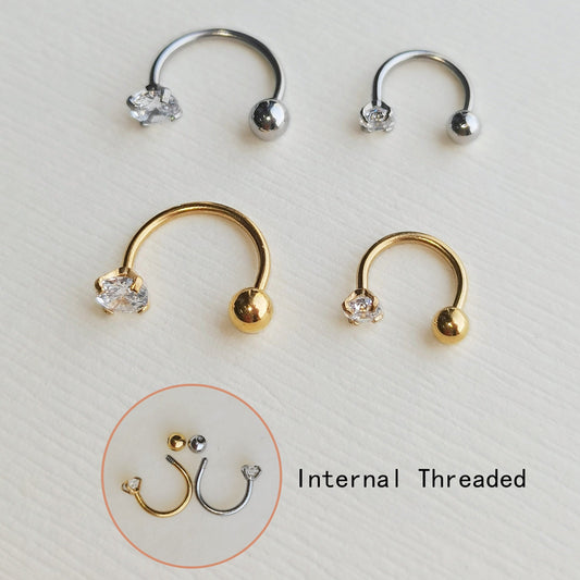 20G Horseshoe Barbell Piercings, Nose Ring