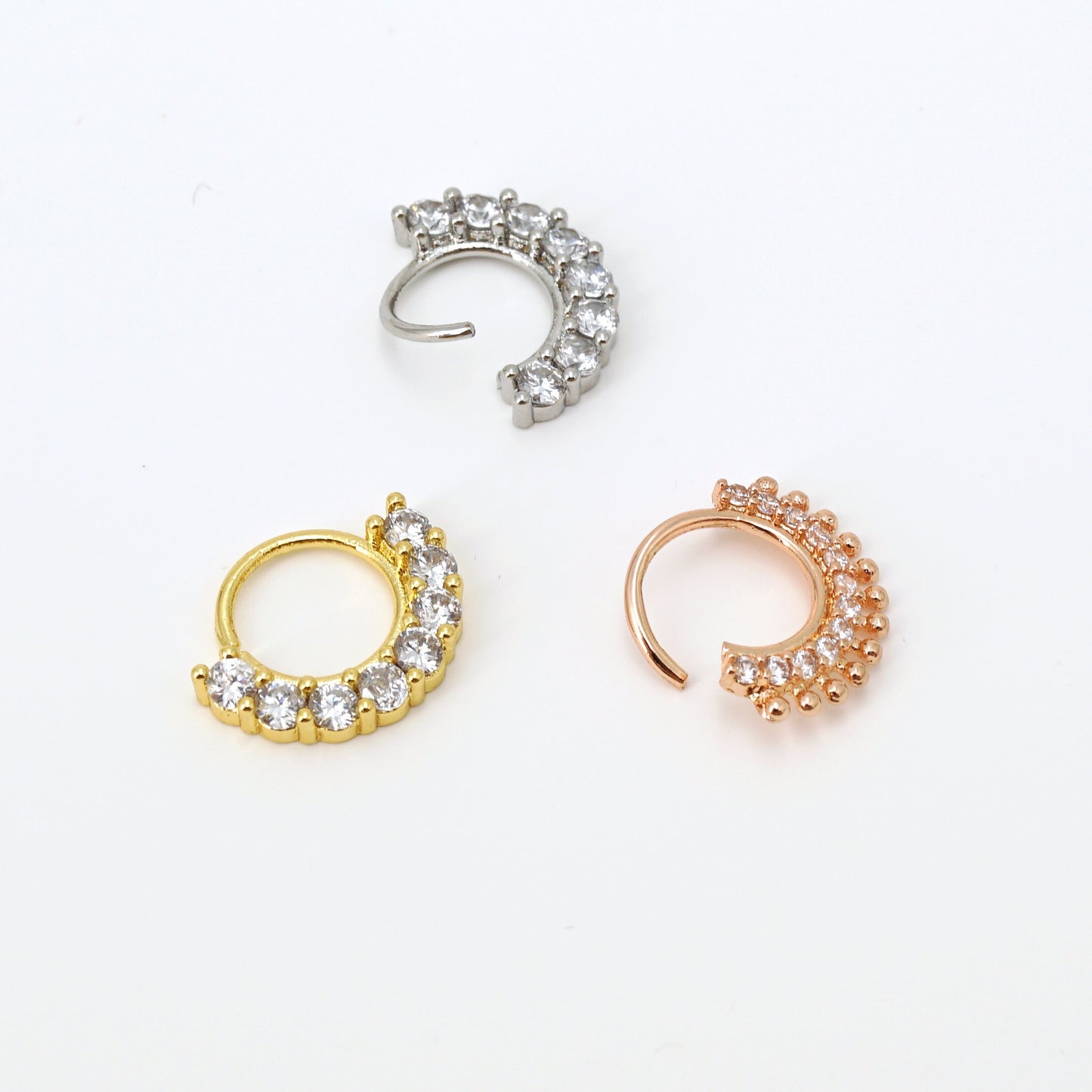 20G 8mm CZ Daith Earring, Septum Piercing Ring