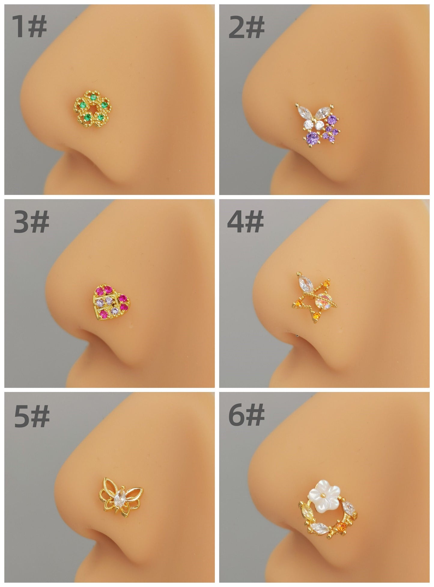 20G Statement CZ Nose Stud, Piercing Required