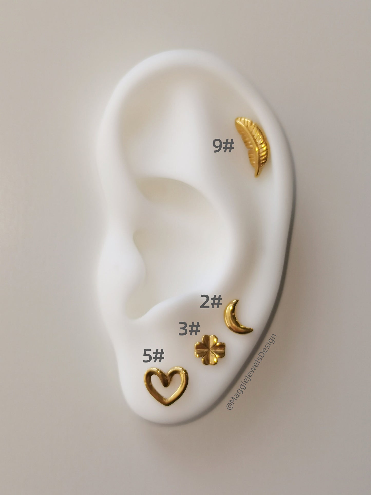 16G Cartilage Helix Tragus Piercing Studs, Screw Ball Back Earrings