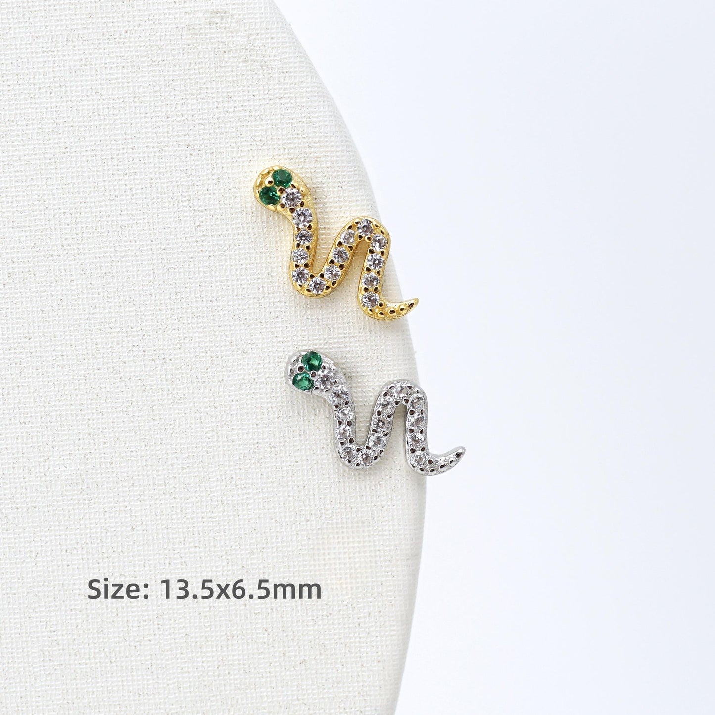 CZ Snake Stud Earrings, Serpent Studs