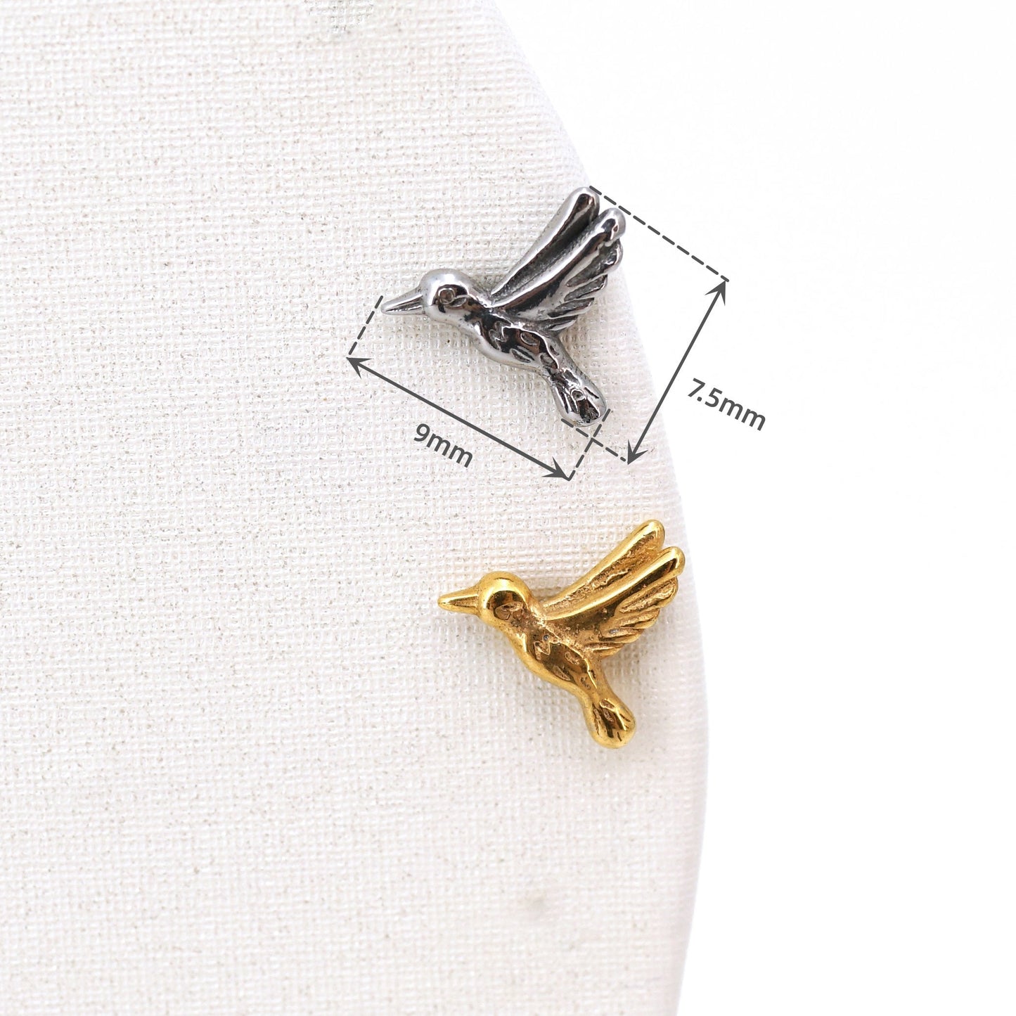 16G Bird Cartilage Stud Earring, Screw Ball Back