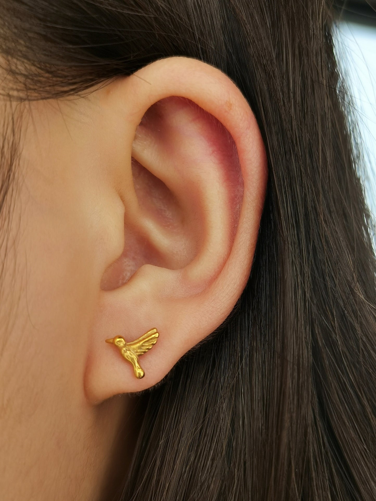 16G Bird Cartilage Stud Earring, Screw Ball Back