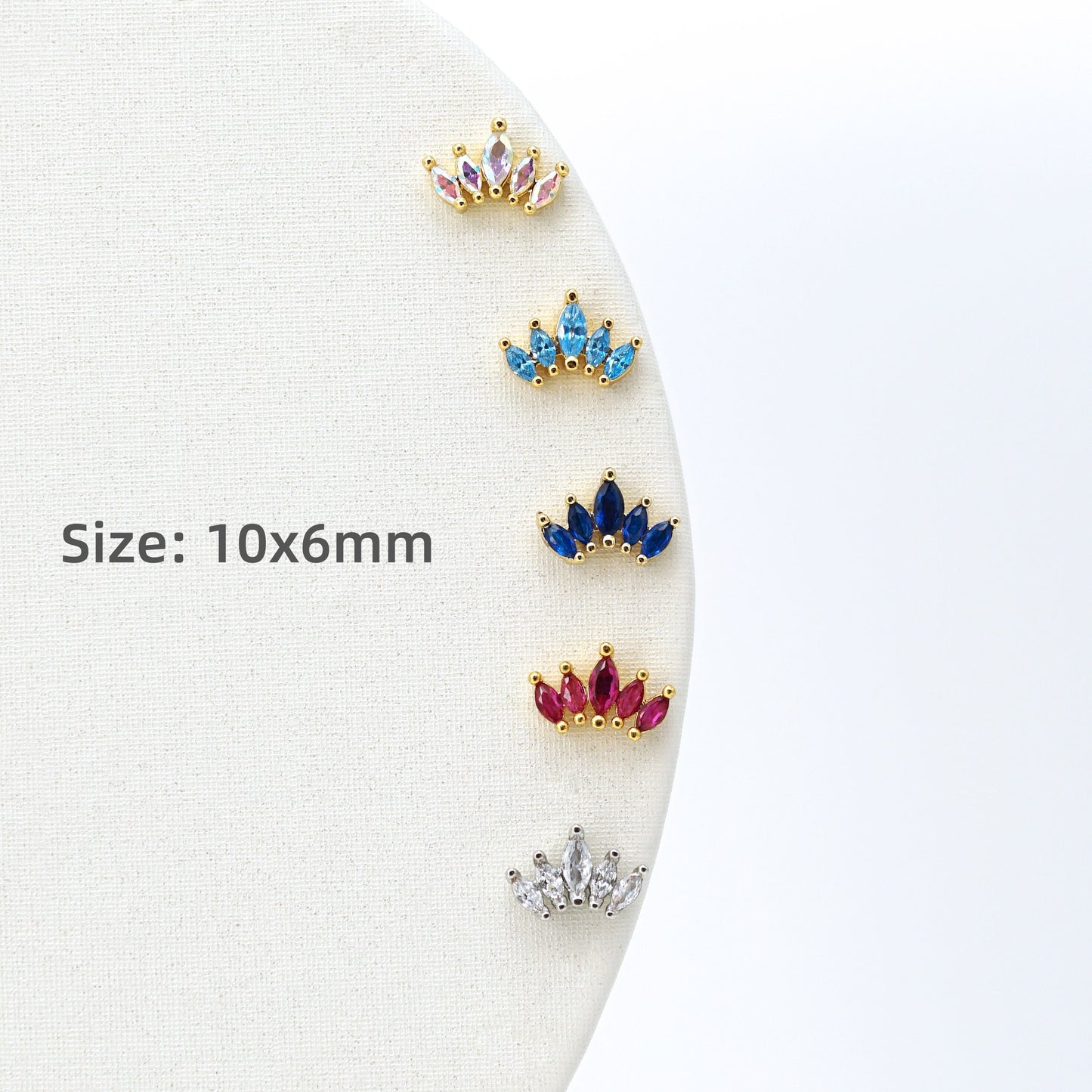 20G Marquise Cut CZ Stud Earring, Screw Back Petal Studs