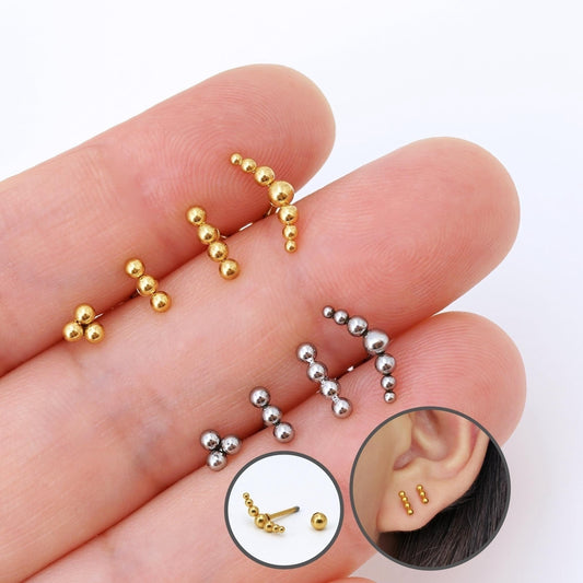 20G Tiny Bead Stud Earring, Screw Back Piercing