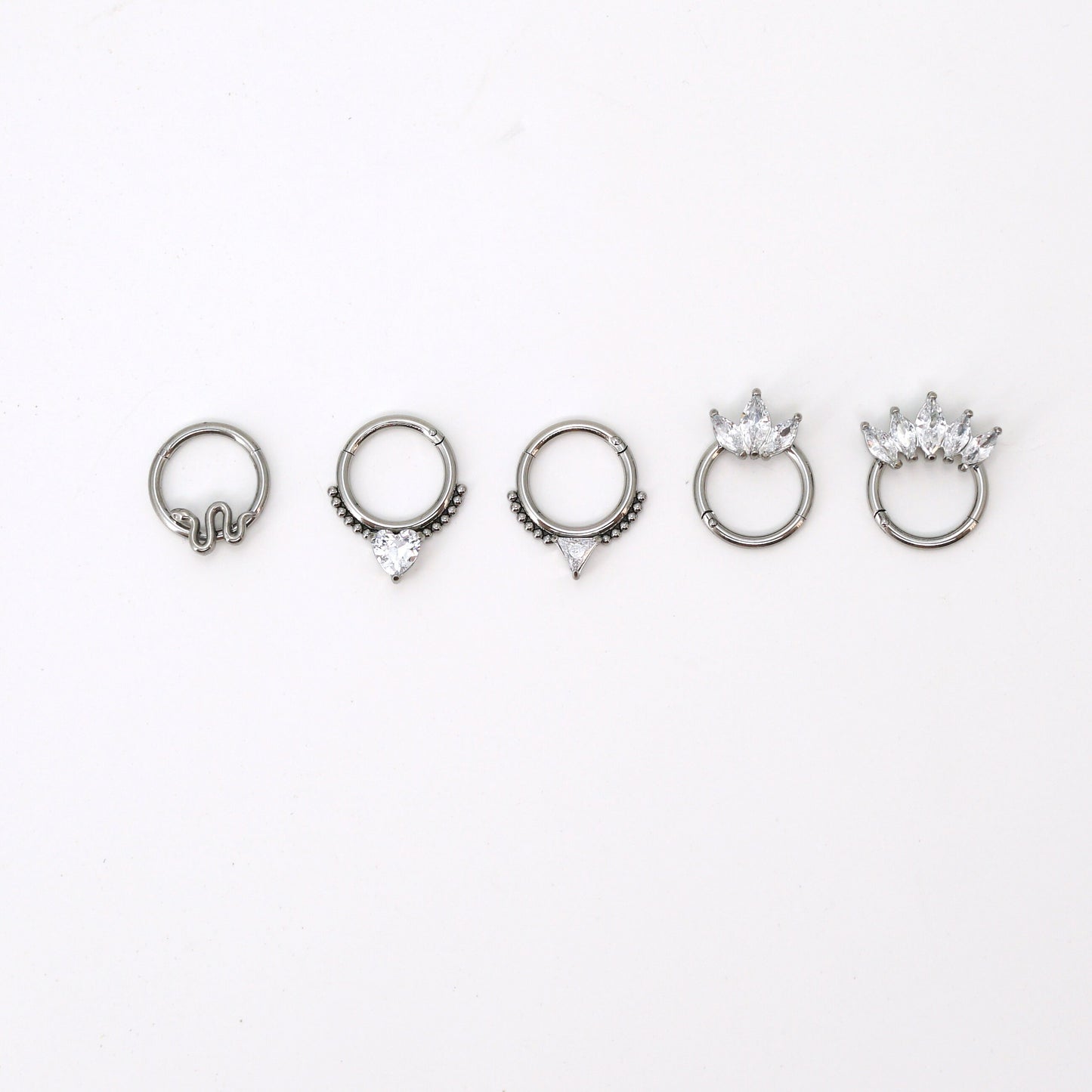 16G CZ Daith Earring, Cartilage Tragus Piercing Hoop