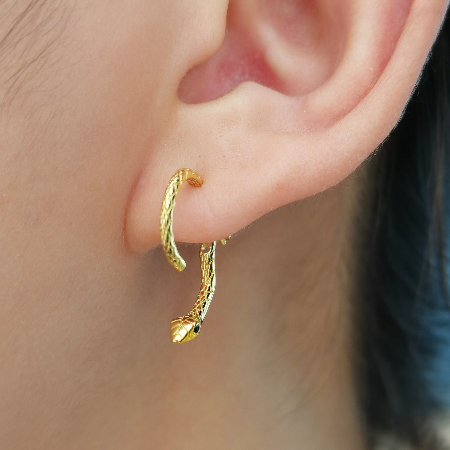 Snake Earrings, Serpent Front Back Ear Jacket