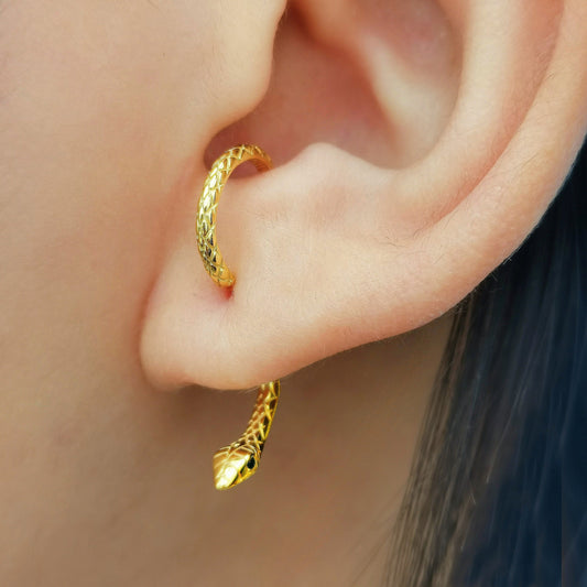 Snake Earrings, Serpent Front Back Ear Jacket