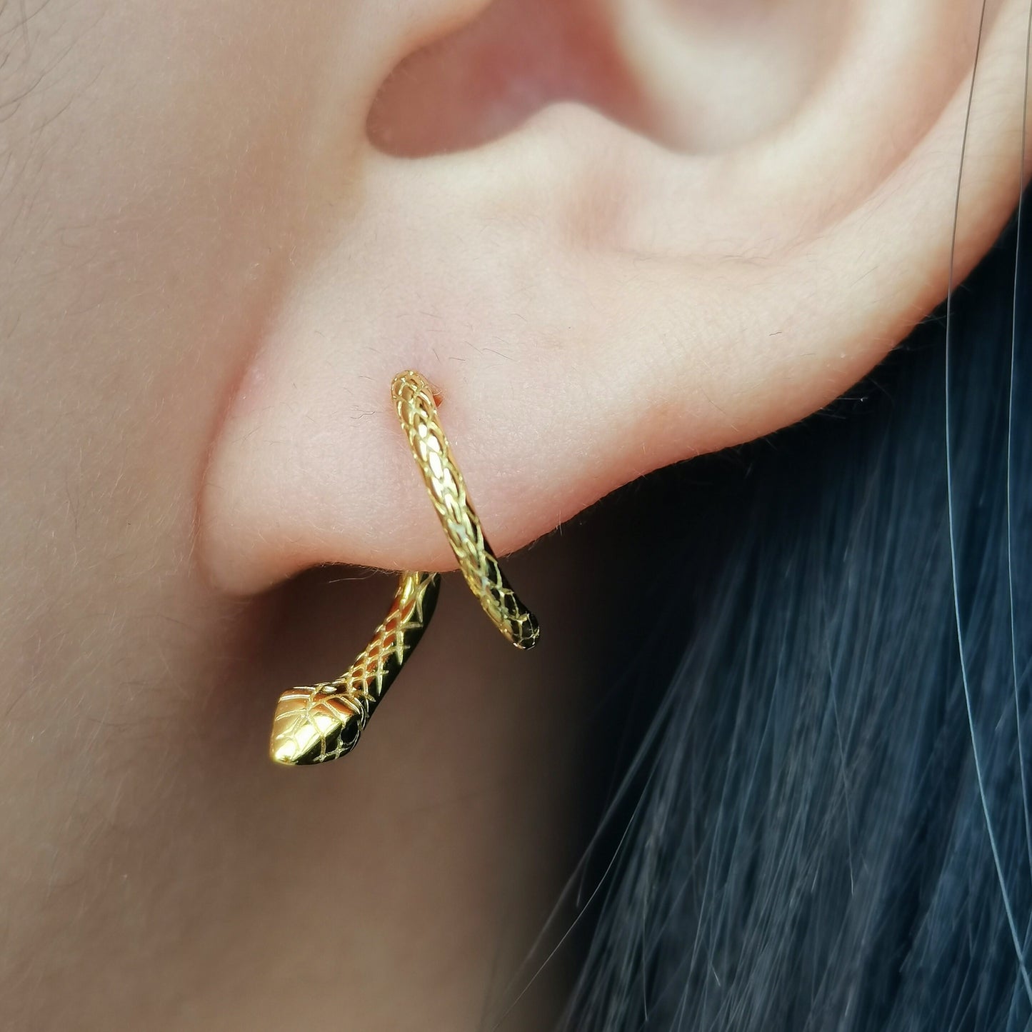 Snake Earrings, Serpent Front Back Ear Jacket