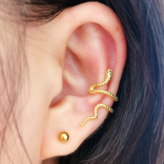 Snake Ear Cuff, Sterling Silver Serpent Cuff Earring