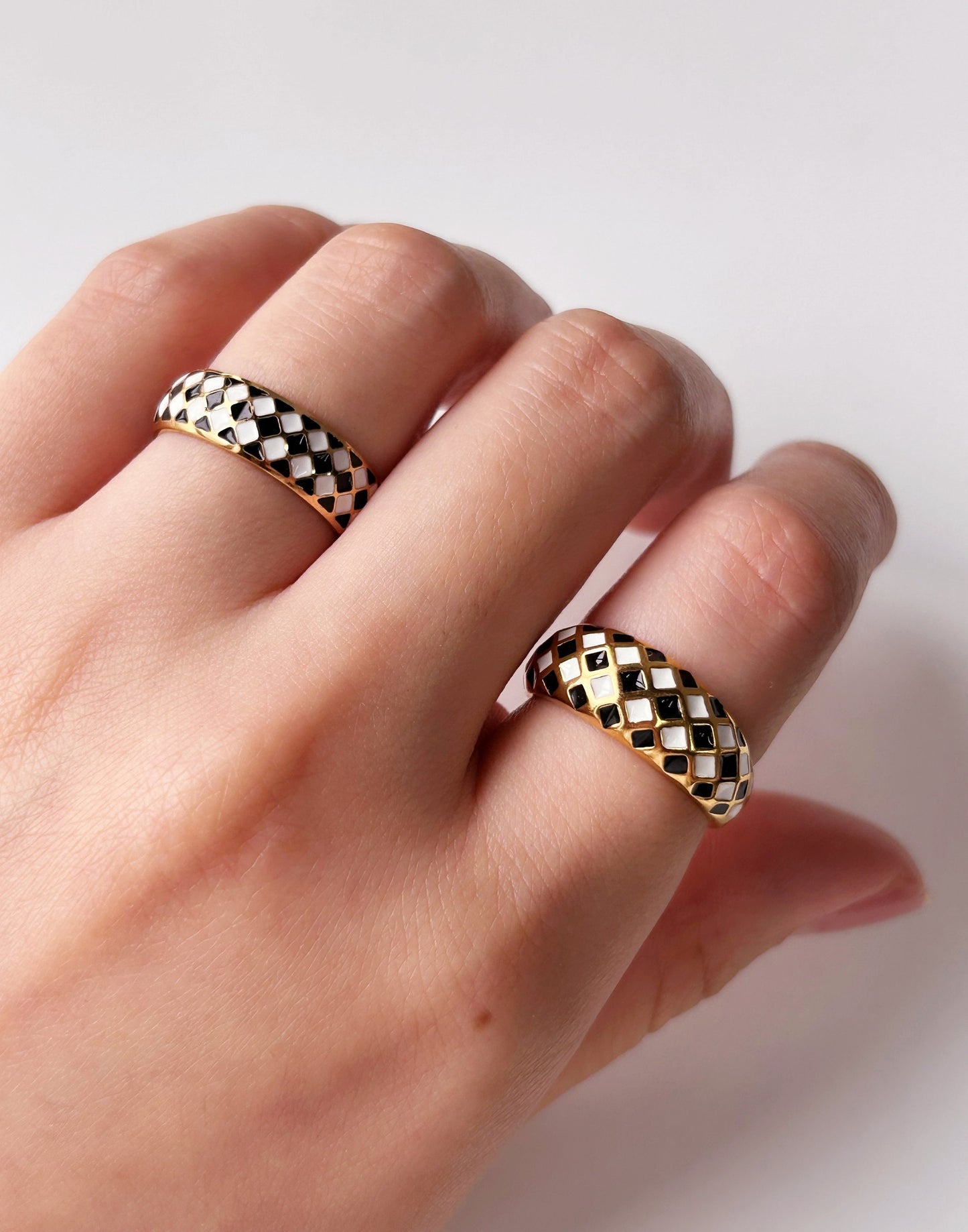 Black & White Checker Ring