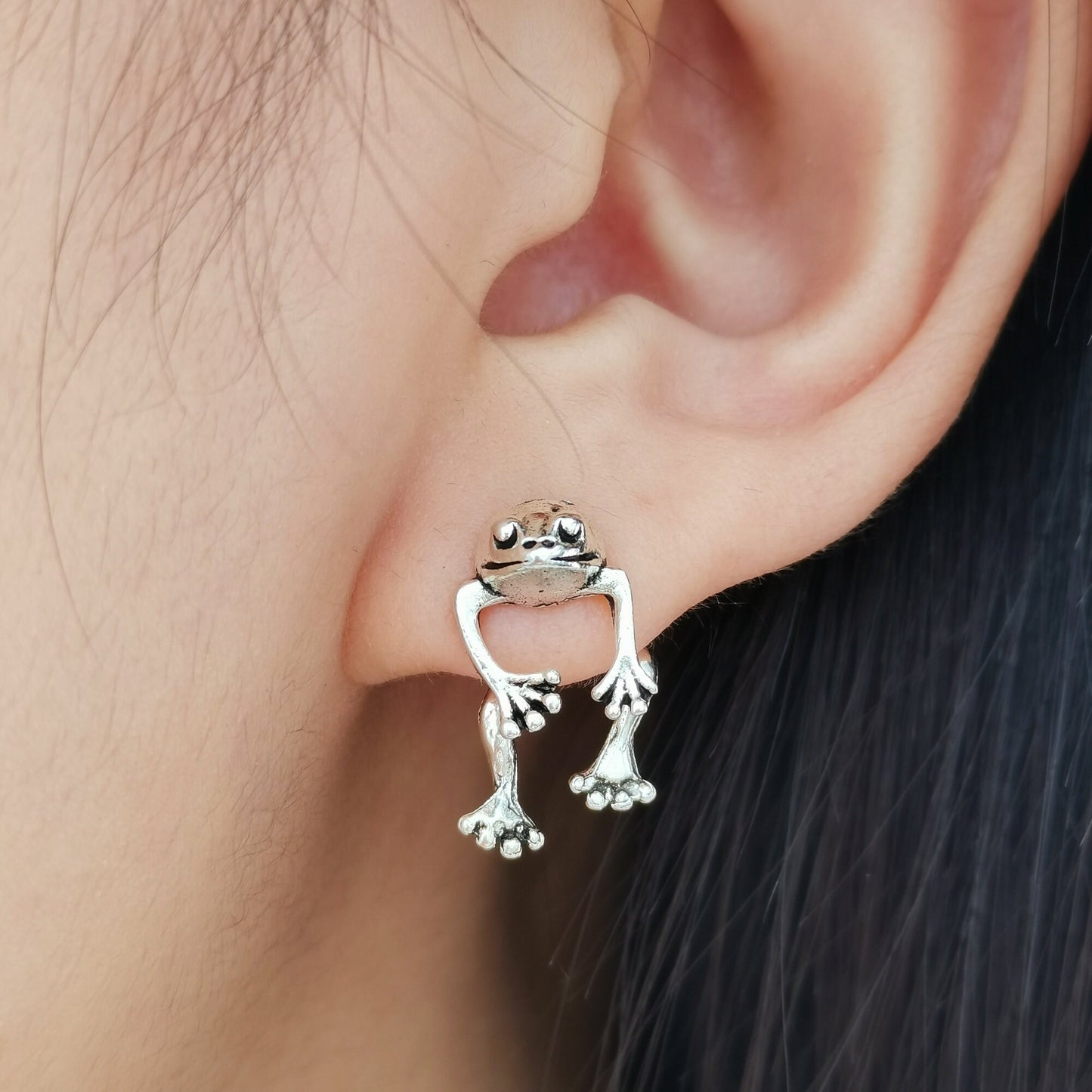 Frog Stud Earrings, Funny Animal Earring