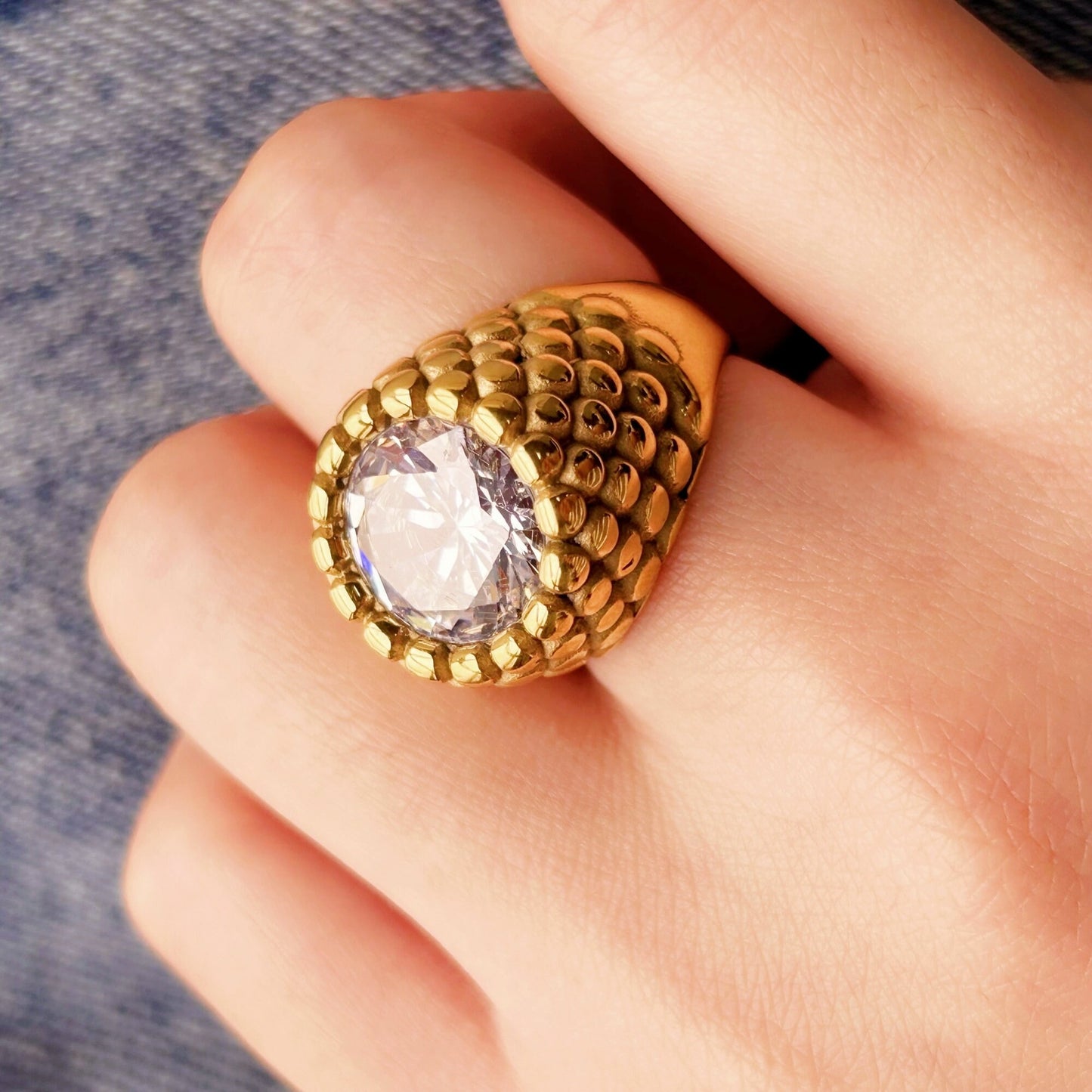 Gorgeous Diamond Dome Ring, Luxury Statement Ring