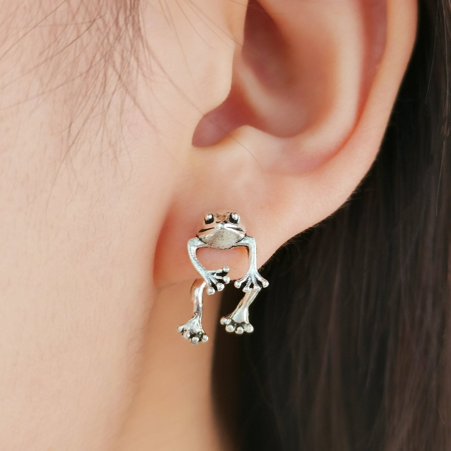 Frog Stud Earrings, Funny Animal Earring