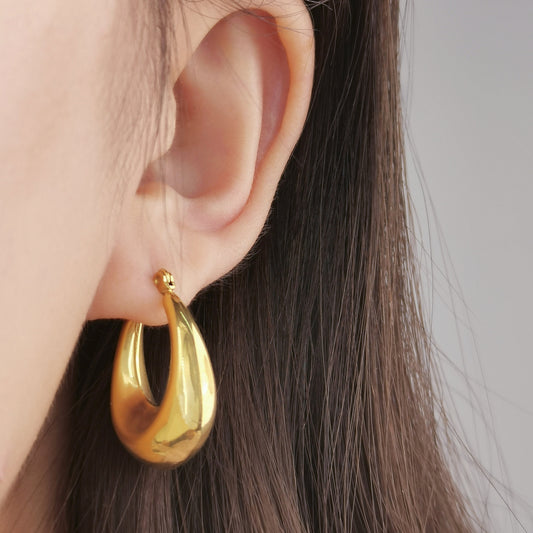 Statement Bold Chunky Thick Hoop Earrings