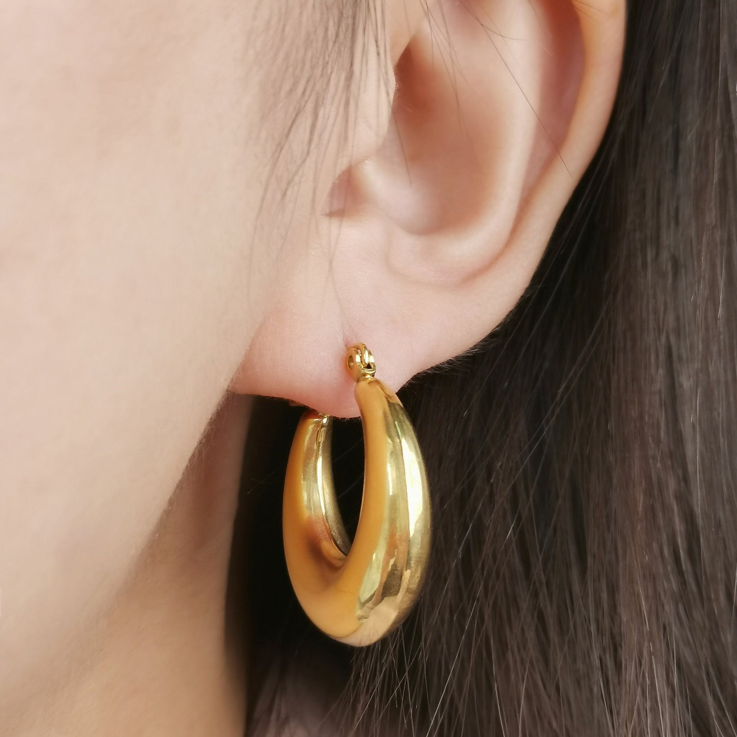 Statement Bold Chunky Thick Hoop Earrings