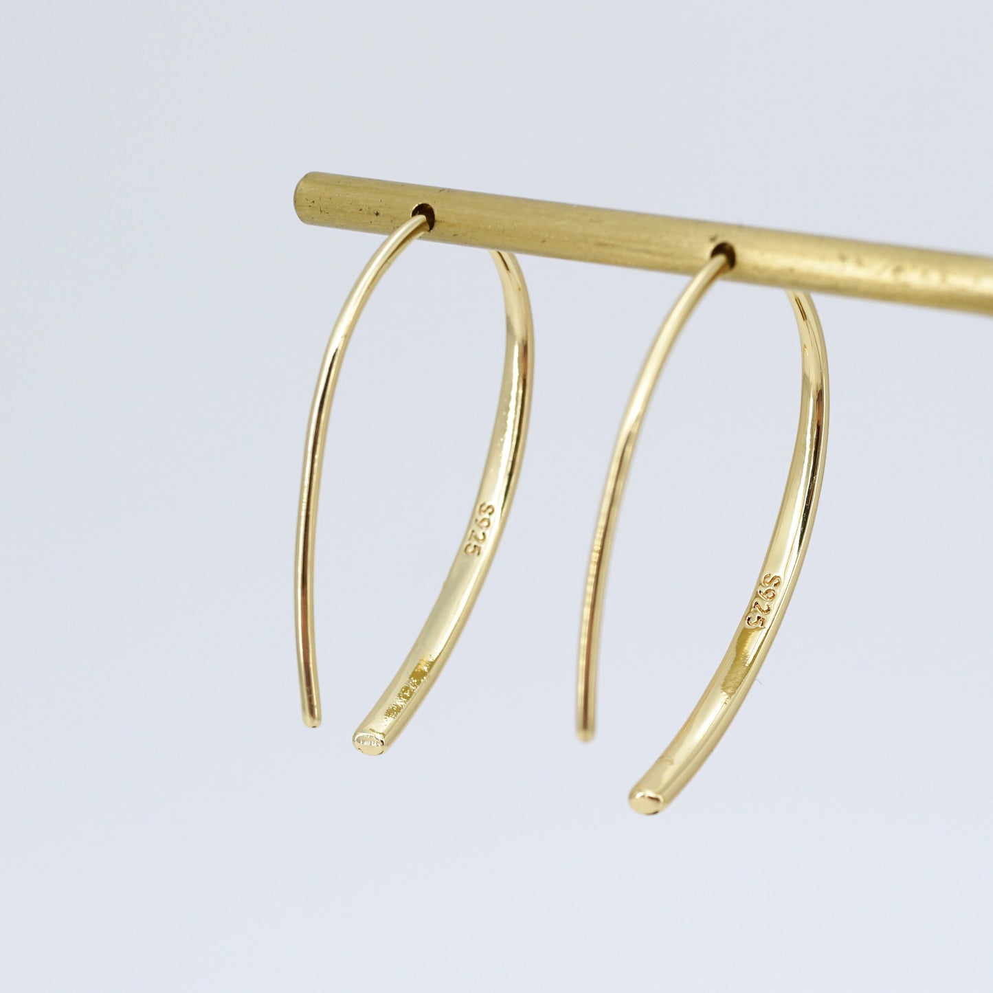 Arc Shape Open Hoop Threader Earrings