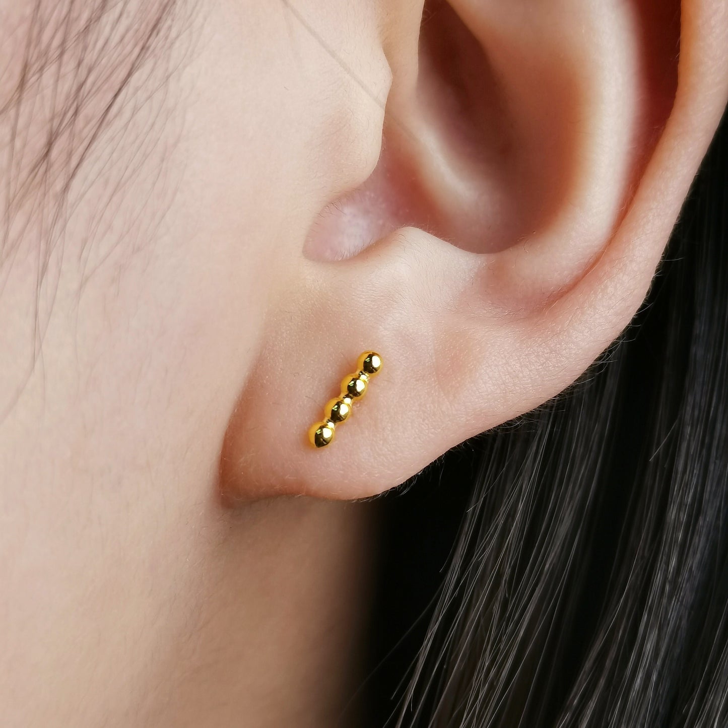 Tiny Bead Stud Earrings